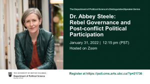 Watch: Dr. Abbey Steele: Rebel Governance and Post-conflict Political Participation