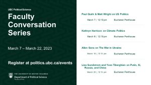 UBC Political Science Faculty Conversation Series