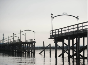 Prof. Stewart Prest discusses the donation boxes for White Rock pier repair